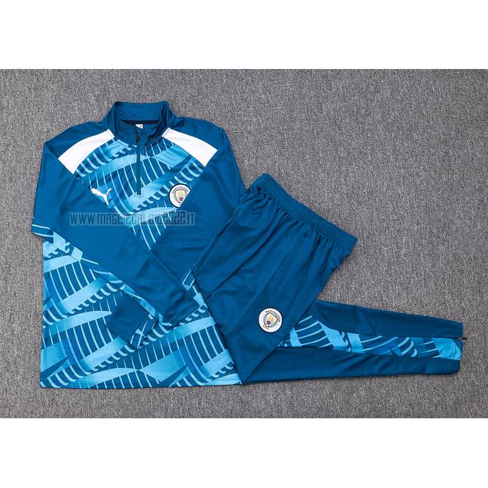 Tuta da Track de Felpa del Manchester City Bambino 2023-2024 Blu